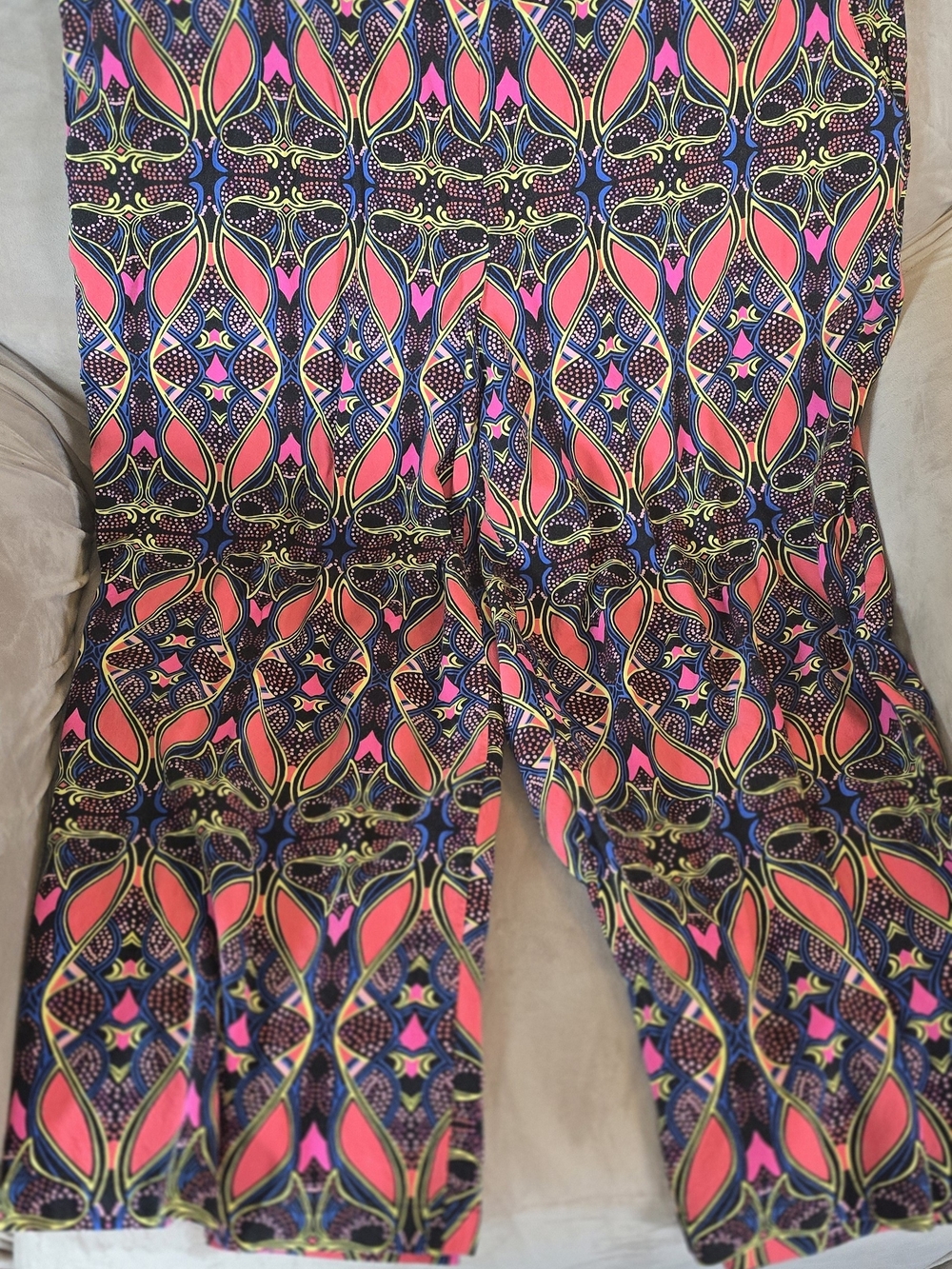 Ellos Paisley-Style Print Pull-on rayon pants with on-seam pockets size 2X